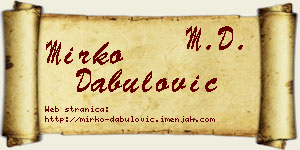 Mirko Dabulović vizit kartica